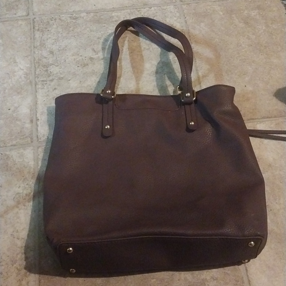 Relic Leather Purple Shoulder Bag Oversized Tote Purse Boho Classic Eggplant